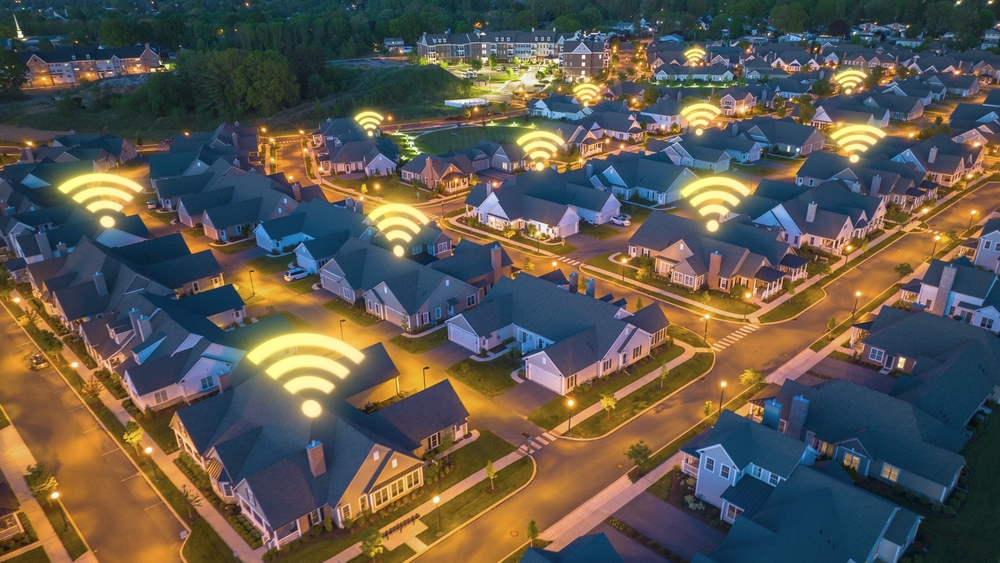 Homes with Wi-Fi connectivity symbols