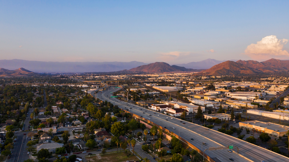Sunset over downtown Riverside, California