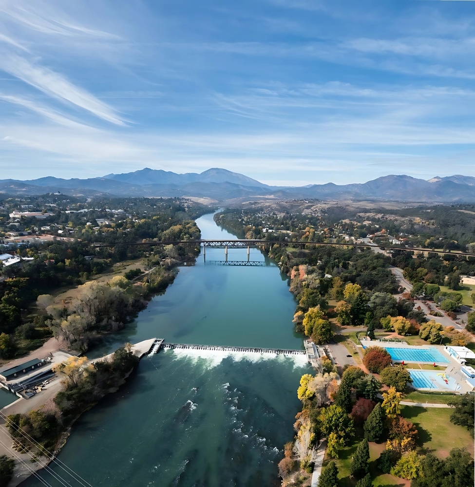 sacramento river and mountains