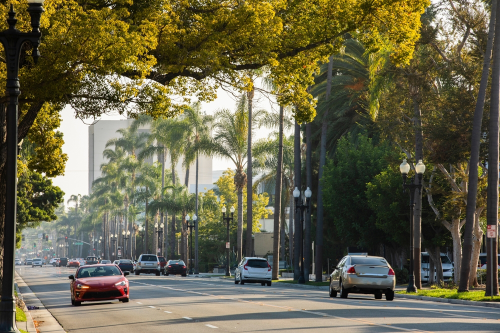 cars in downtown santa ana