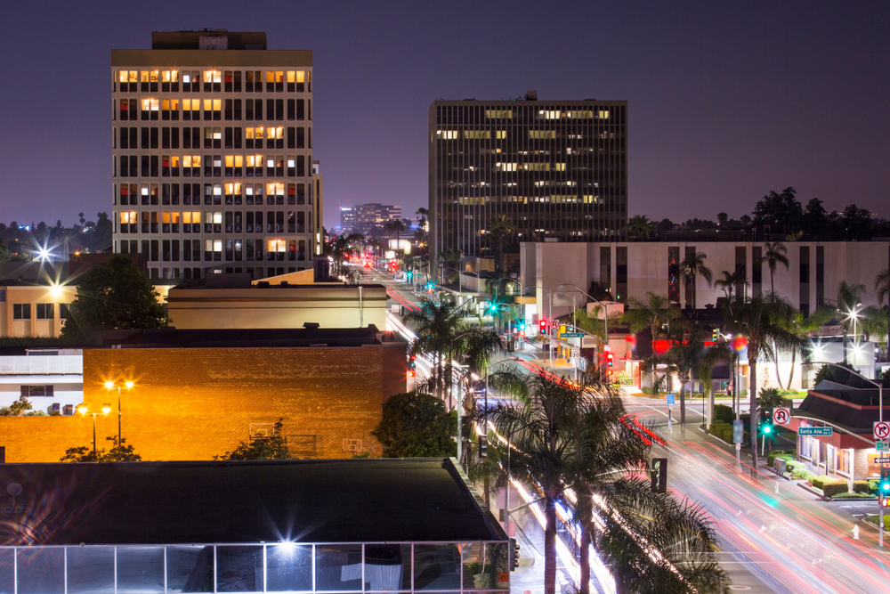 nighttime in santa ana