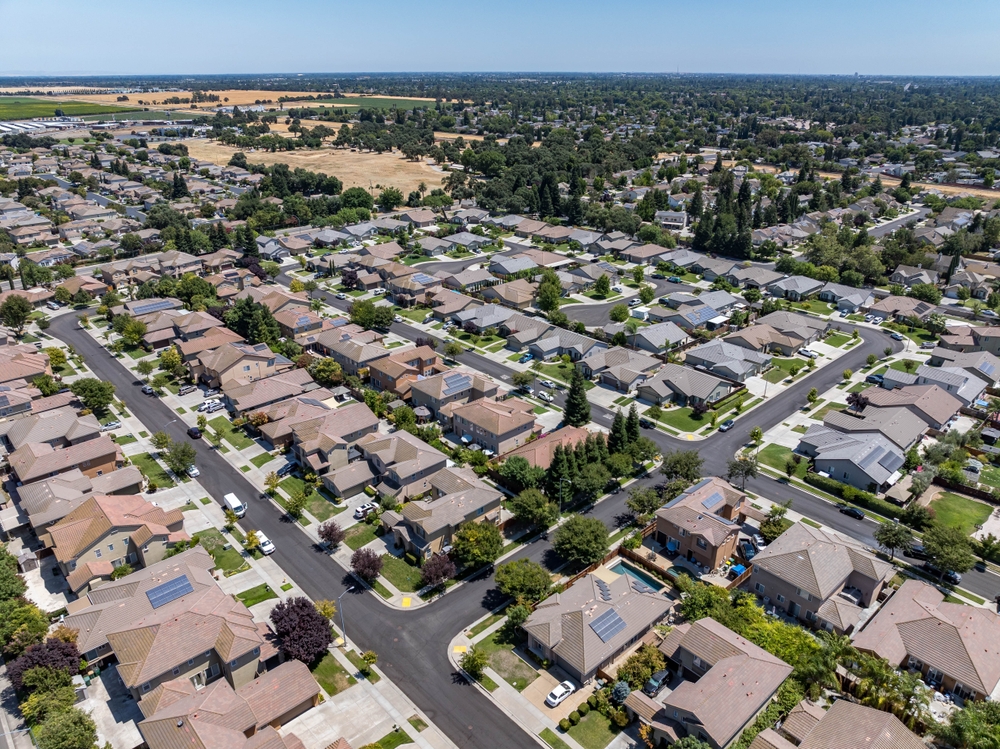 aerial view of stockton neighborhood