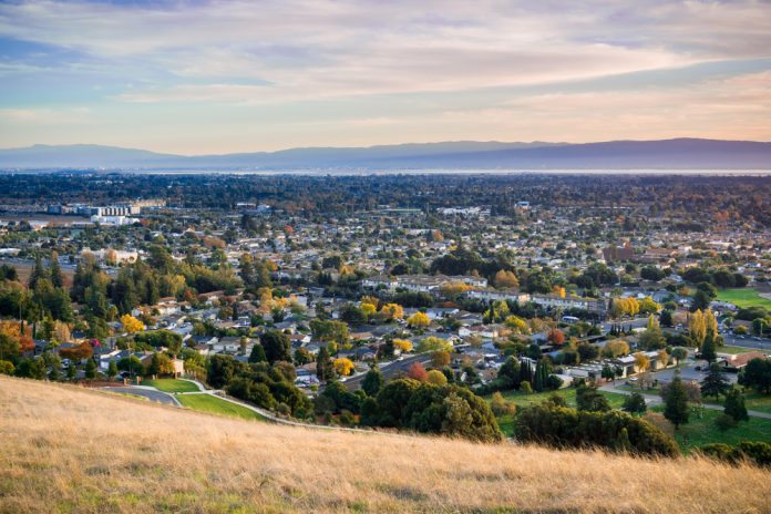 view of fremont california from hills