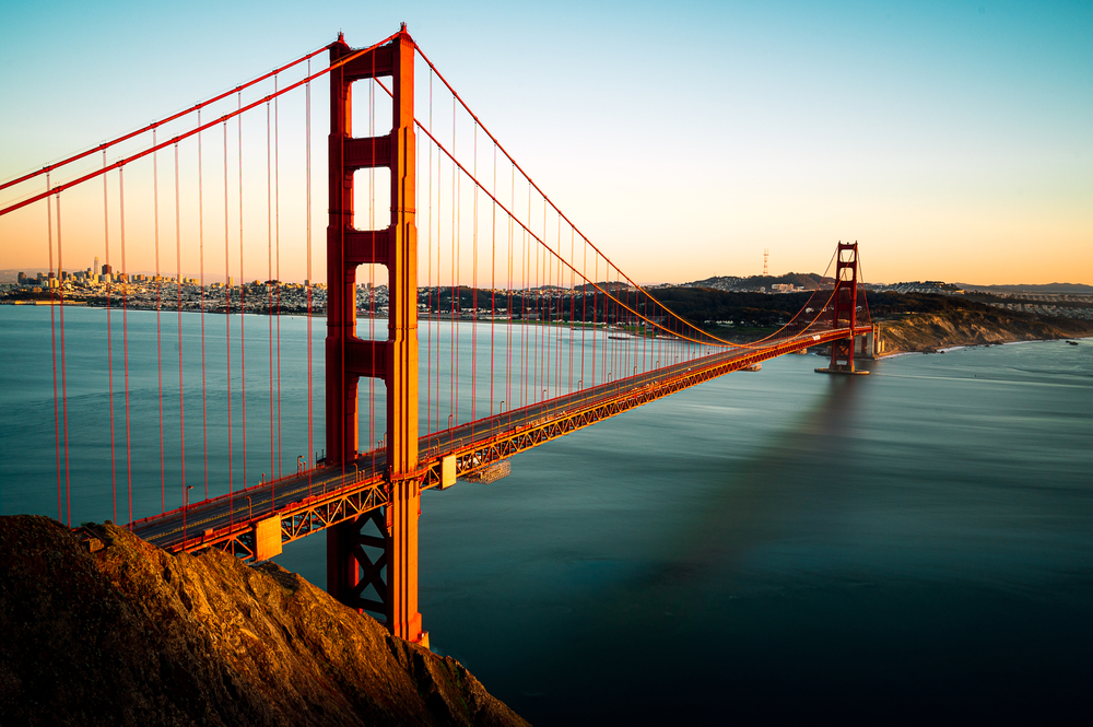 golden gate bridge at sunset