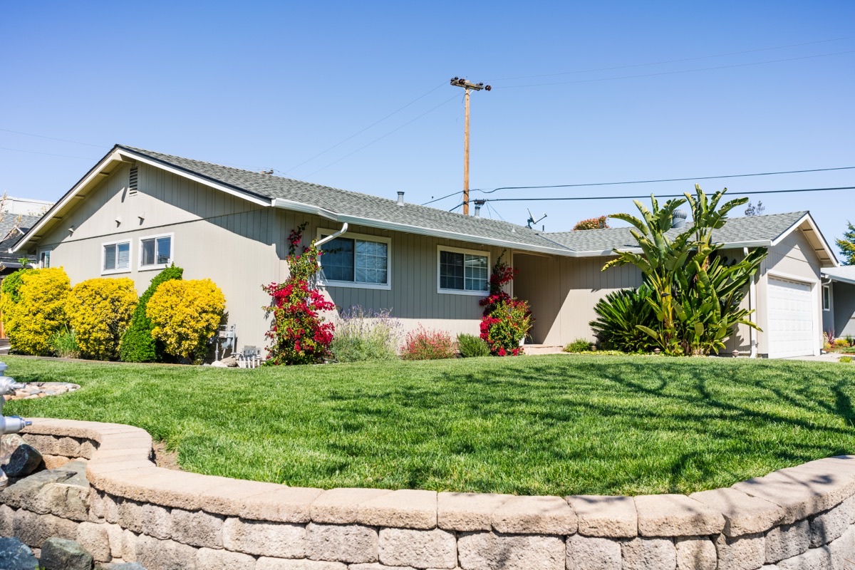 Exterior of a California single-family detached home